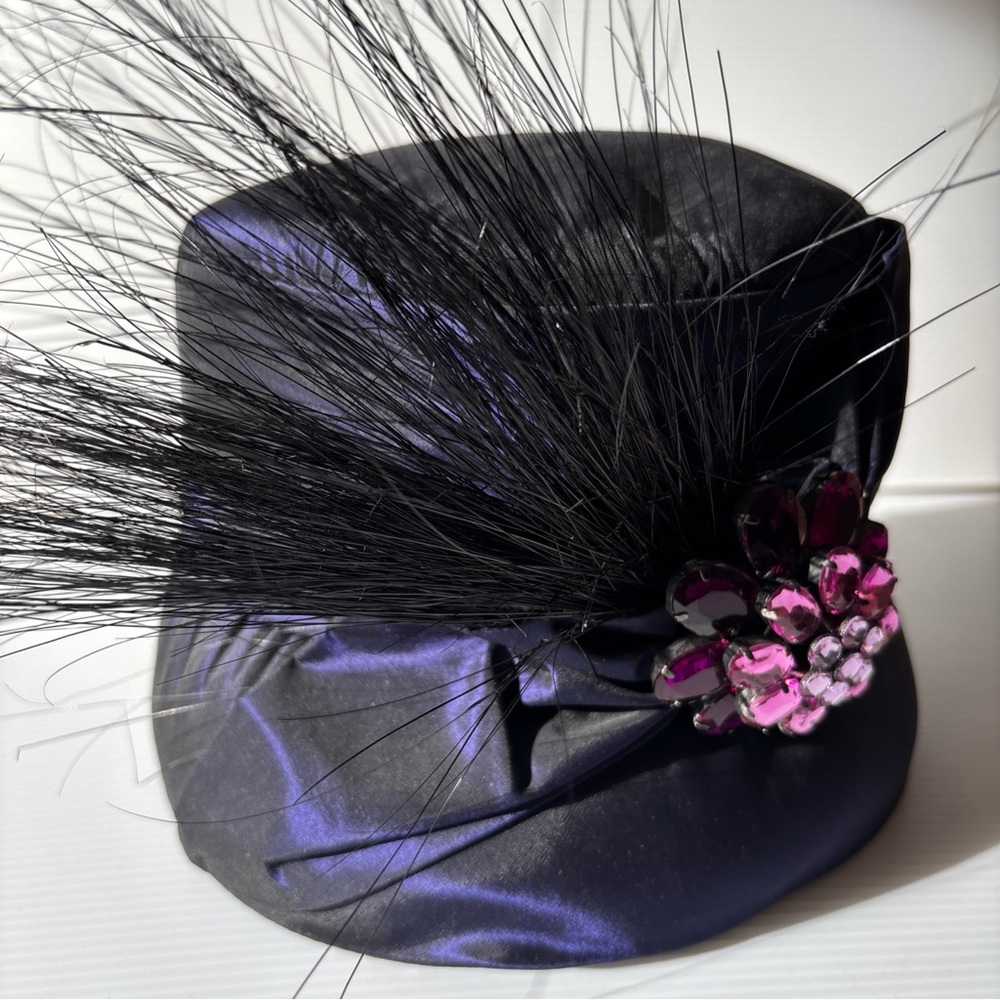 Vintage Brenda Waites Bolling Women’s Hat Kentucky Derby Iridescent Purple